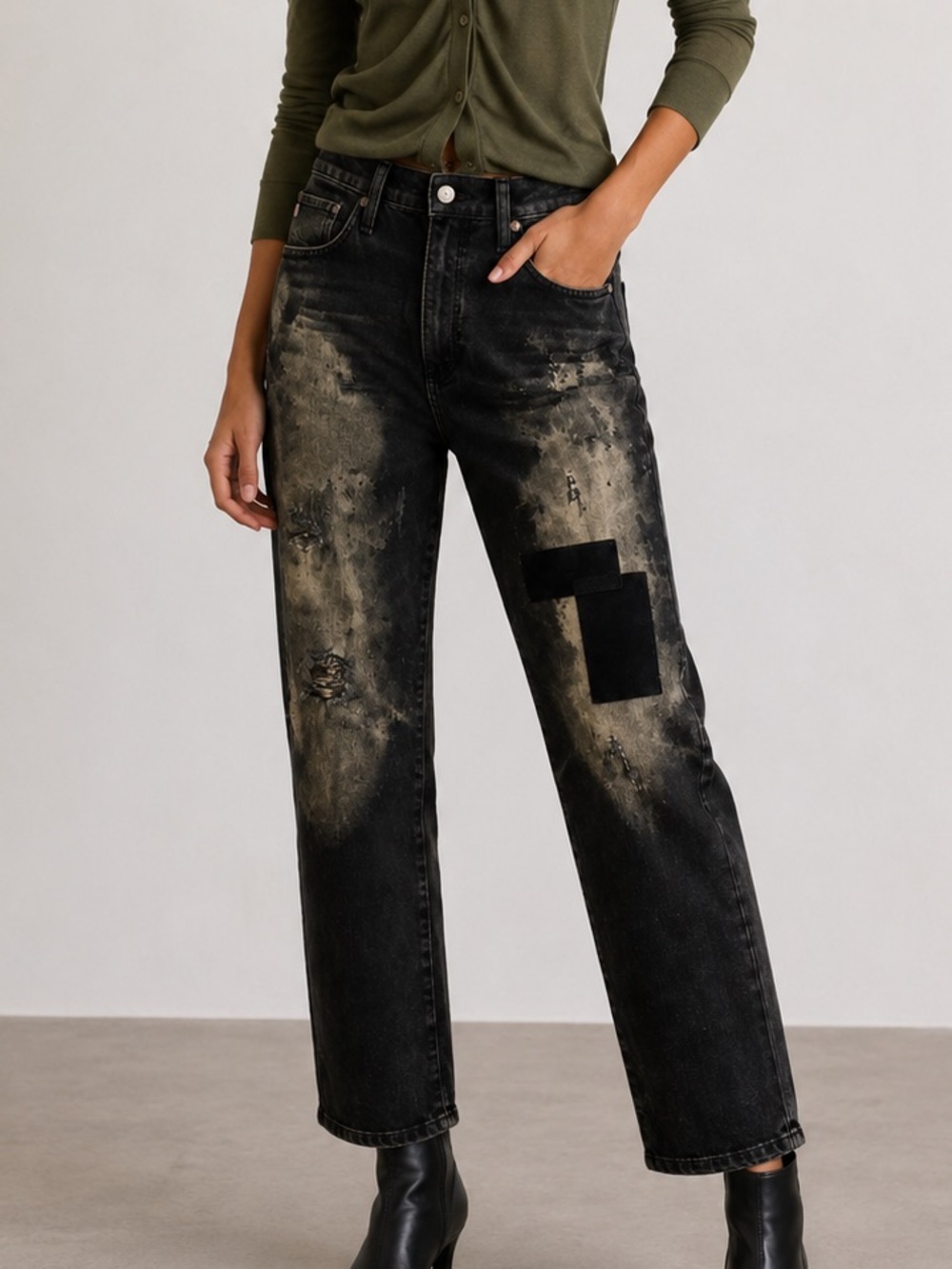 AG Adriano Goldschmied‎ Vintage High-Waisted Tapered Leg Jeans Streetwear Y2k 27